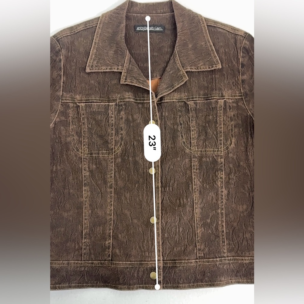 Equestrian 
Brown Women's Button-Front Jacket - Picture 10 of 16